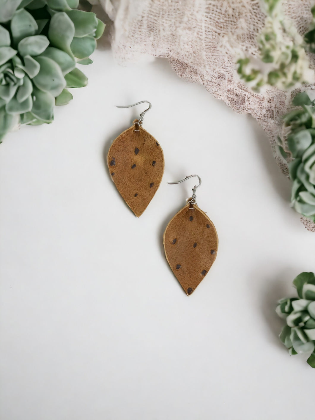 Genuine Ostrich Leather Earrings - E19-808