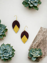 Load image into Gallery viewer, Burgundy Braided Italian Fishtail Leather Earrings - E19-875