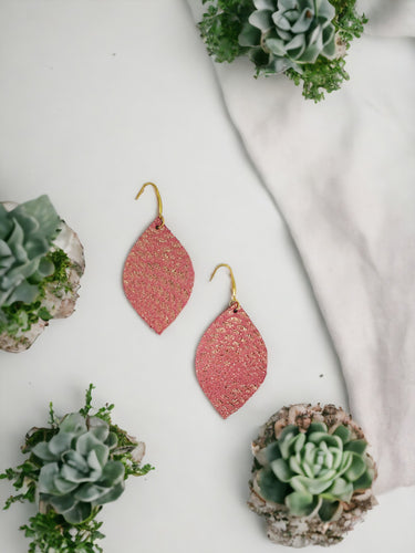 Rose Gold Genuine Leather Earrings - E19-878