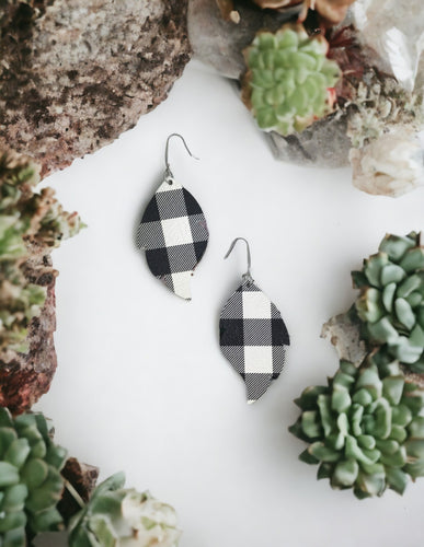 Buffalo Plaid Leather Earrings - E19-903