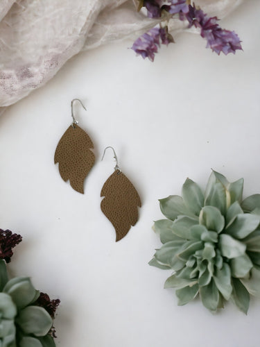 Brown Genuine Leather Earrings - E19-918