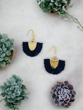 Load image into Gallery viewer, Blue Fan Shaped Tassel Earrings - E19-963