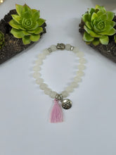 Load image into Gallery viewer, Natural Gemstone and Tassel Stretchy Bracelet