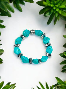 Genuine Gemstone Stretchy Bracelet - B1221