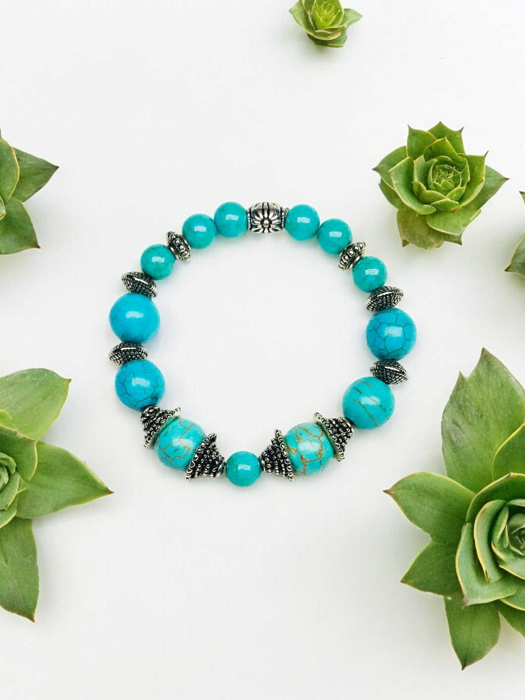 Genuine Gemstone Stretchy Bracelet - B1240