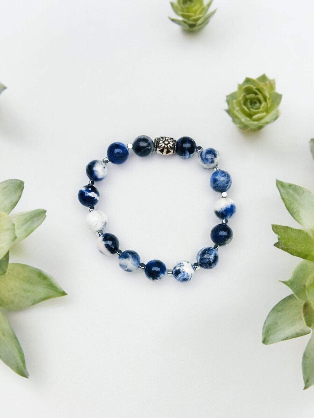 Sodalite Gemstone Stretchy Bracelet - B1247