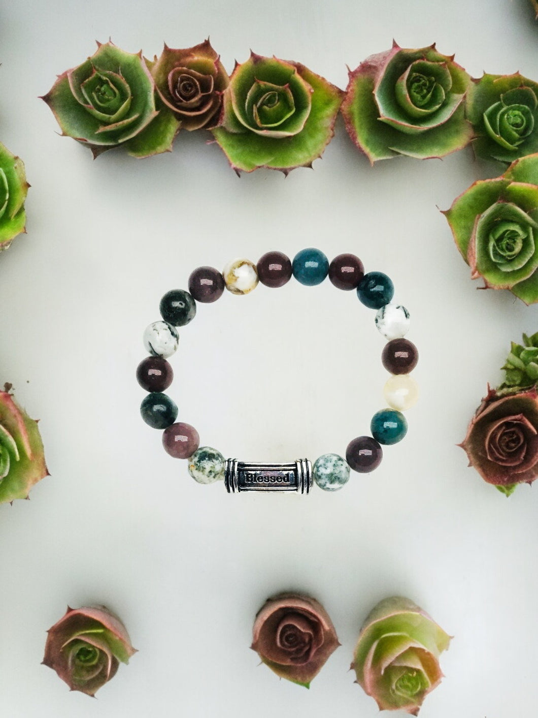 Jasper Gemstone Stretchy Bracelet - B1257