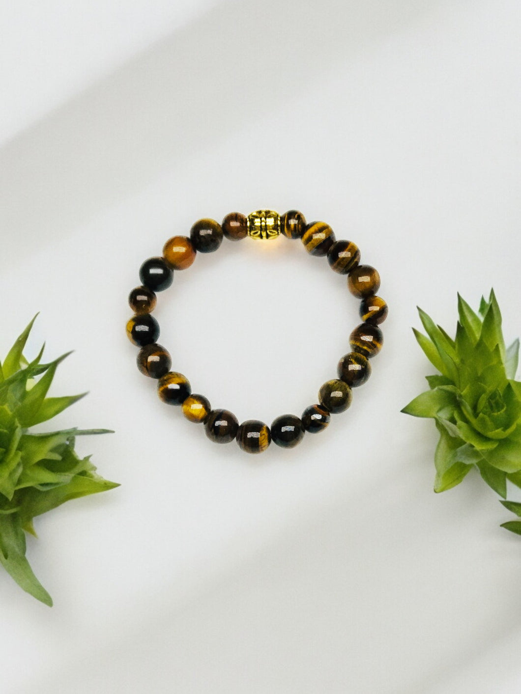 Tigers Eye Gemstone Stretchy Bracelet - B1288