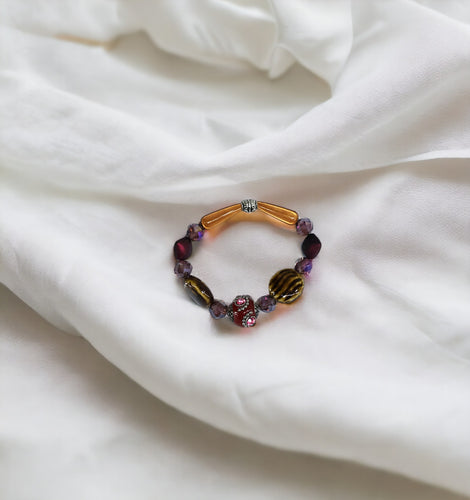 Glass Bead Stretchy Bracelet - B1290