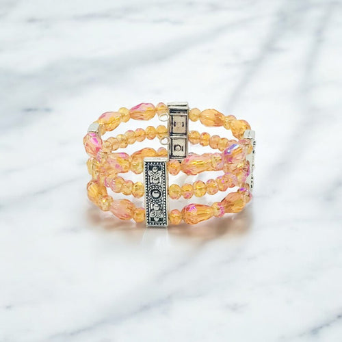 Glass Bead Cuff Bracelet - B1972