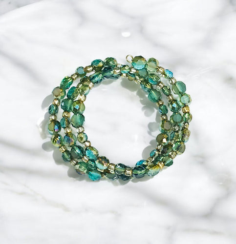 Glass Bead Wrap Bracelet - B1991