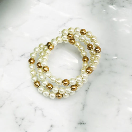 Glass Pearl Wrap Bracelet - B2007