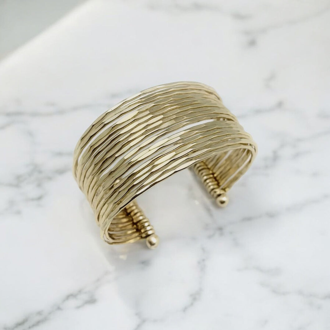 Gold Adjustable Cuff Bracelet - B2062