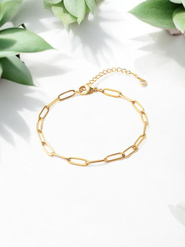 Stainless Steel Paperclip Chain Bracelet - B2156