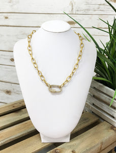 Pave Carabiner Necklace - N652