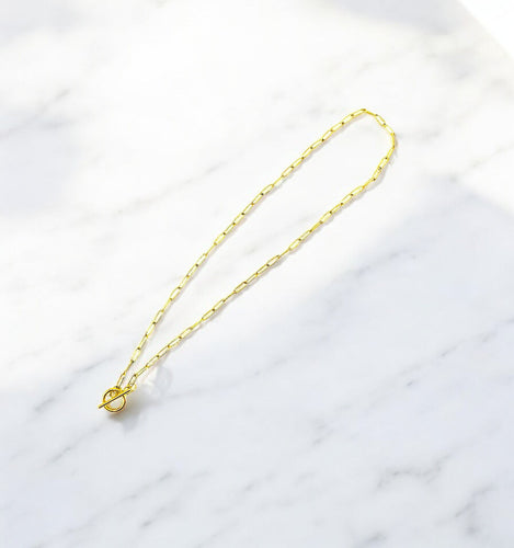 Stainless Steel Smooth Paperclip Chain Necklace - N768