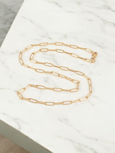 Stainless Steel Smooth Paperclip Chain Necklace - N769