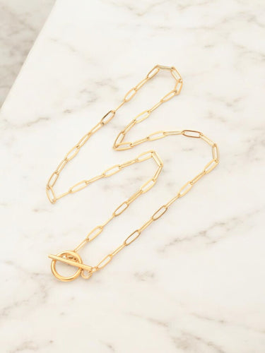 Stainless Steel Smooth Paperclip Chain Necklace - N773
