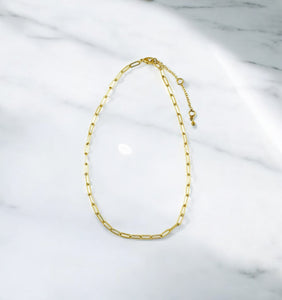 Smooth Paperclip Chain Necklace - N783