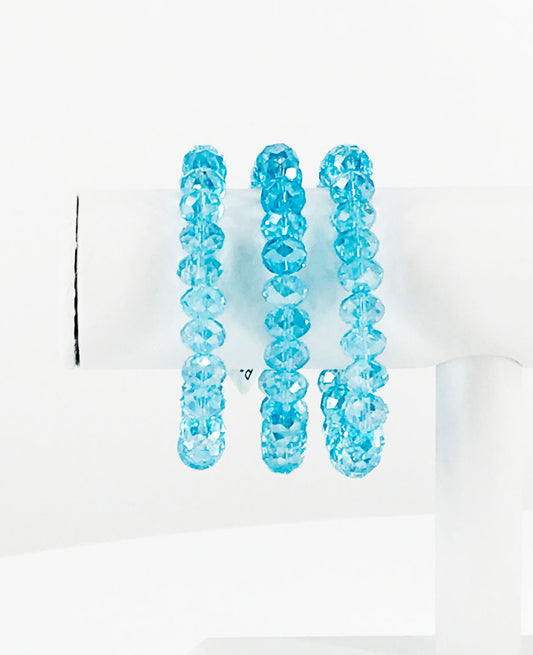 Iridescent Light Blue AB Glass Bead Bracelet