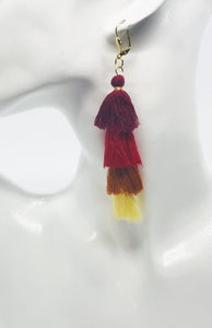 Red Ombre Tassel Earrings - E19-154