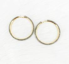 Load image into Gallery viewer, Rhinestone Hoop Earrings - E19-3702