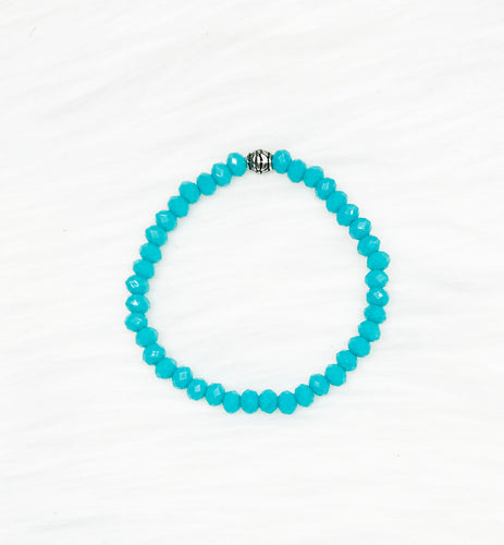 Glass Bead Stretchy Bracelet - B1295