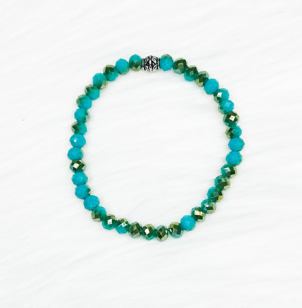 Glass Bead Stretchy Bracelet - B1559