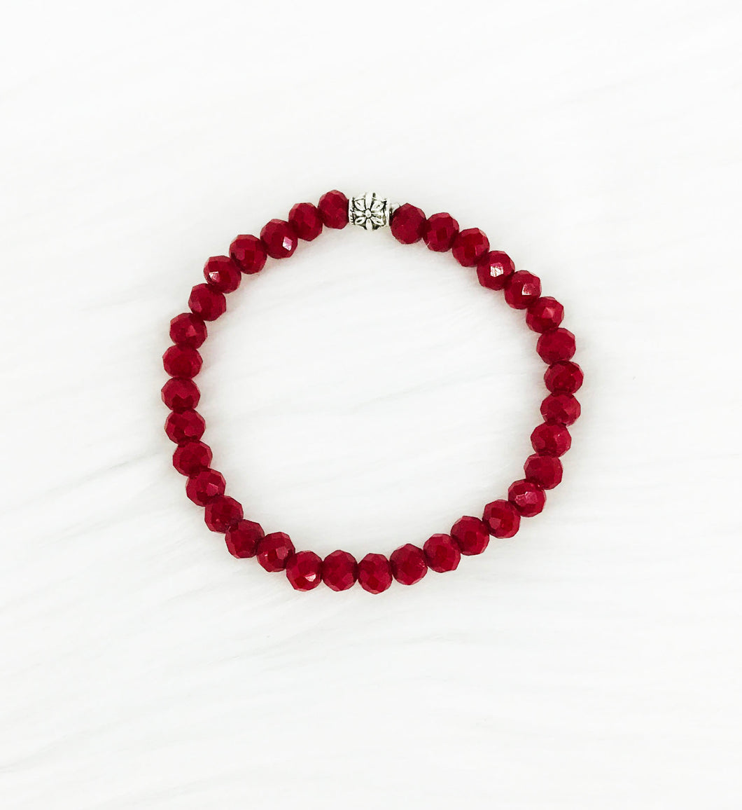 Glass Bead Stretchy Bracelet - B1609