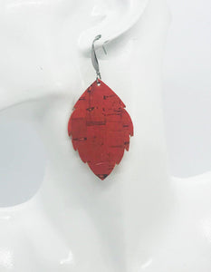 Salmon Cork Leather Earrings - E19-1260