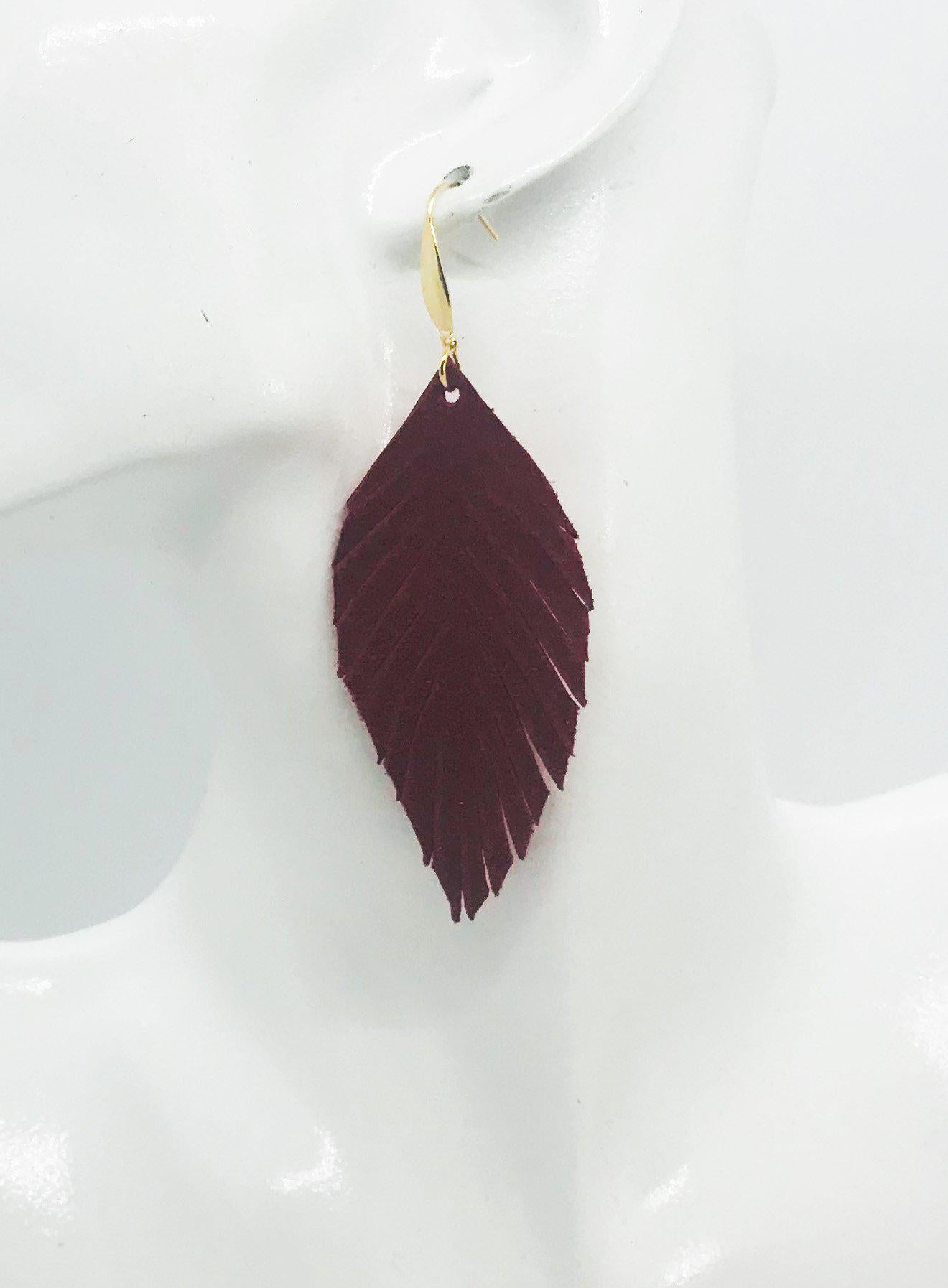 Red Suede Leather Earrings - E19-1280