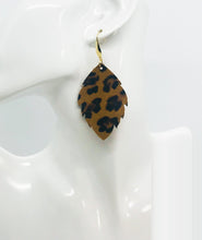 Load image into Gallery viewer, Tigers Eye Cheetah Print Leather Earrings - E19-1417