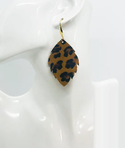 Tigers Eye Cheetah Print Leather Earrings - E19-1417