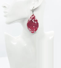 Load image into Gallery viewer, Metallic Red Snake Leather Earrings - E19-1628