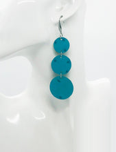 Load image into Gallery viewer, Turquoise Embossed Genuine Leather Earrings - E19-1787
