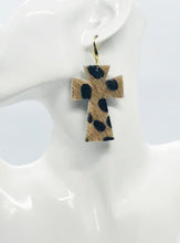 Load image into Gallery viewer, Hair On Leopard Leather Cross Earrings - E19-2208