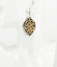 Load image into Gallery viewer, Rose Gold Leopard Leather Earrings - E19-2918