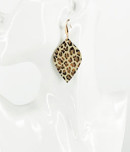 Rose Gold Leopard Leather Earrings - E19-2918