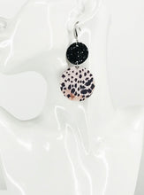 Load image into Gallery viewer, Pink Leopard Faux Leather and Chunky Glitter Earrings - E19-2982