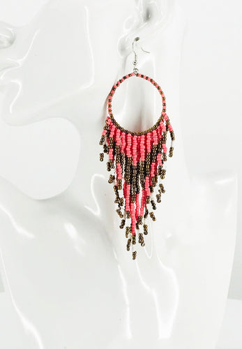 Bohemian Long Beaded Tassel Earrings - E19-3107