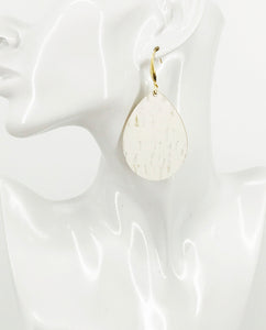 Off White Cork on Leather Earrings - E19-3519