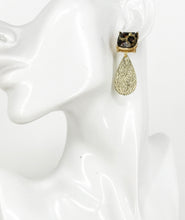 Load image into Gallery viewer, Stud &amp; Brushed Gold Pendant Earrings - E19-3990