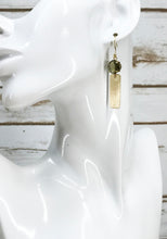 Load image into Gallery viewer, Crystal &amp; Brushed Gold Pendant Earrings - E19-4424