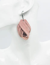 Load image into Gallery viewer, Pink Suede Leather Earrings - E19-685