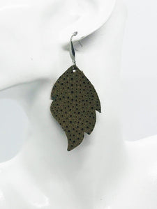 Brown Textured Leather Earrings - E19-998