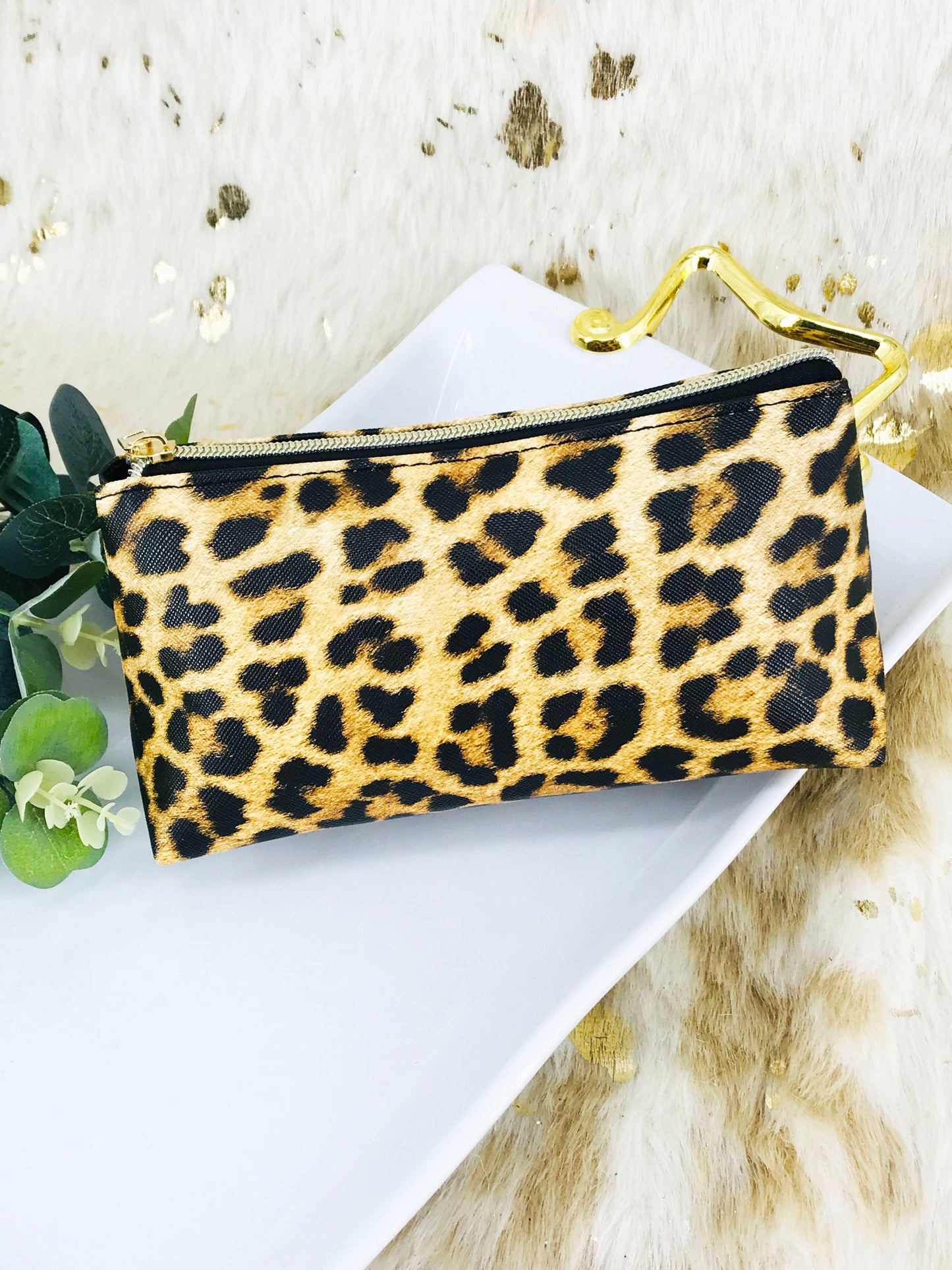 Medium Size Leopard Cosmetic Bag- HB125