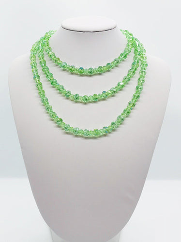 Light Green Glass Bead Necklace - N110