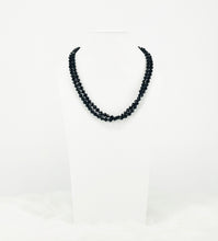 Load image into Gallery viewer, Black Knotted Glass Bead Necklace - N340