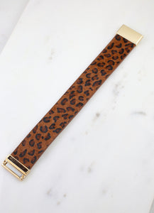 Ponc City Brown Leopard Magnetic Bracelet - B1611